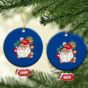 USA 250th Anniversary Santa Christmas In July Ceramic Ornament TS14 1pc Blue Print Your Wear