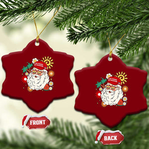 USA 250th Anniversary Santa Christmas In July Ceramic Ornament TS14 Print Your Wear