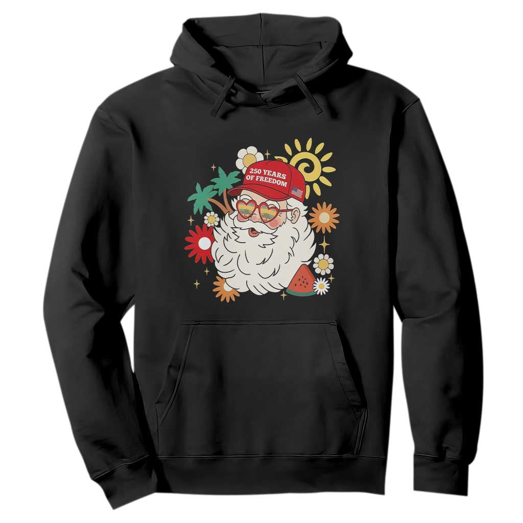 USA 250th Anniversary Santa Christmas In July Hoodie TS14 Black Print Your Wear