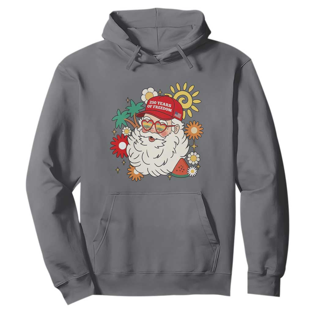 USA 250th Anniversary Santa Christmas In July Hoodie TS14 Charcoal Print Your Wear