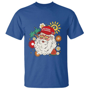 USA 250th Anniversary Santa Christmas In July T Shirt TS14 Royal Blue Print Your Wear