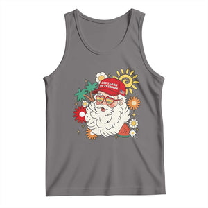 USA 250th Anniversary Santa Christmas In July Tank Top TS14 Deep Heather Print Your Wear