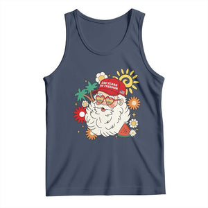 USA 250th Anniversary Santa Christmas In July Tank Top TS14 Navy Print Your Wear