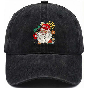 USA 250th Anniversary Santa Christmas In July Washed Cotton Baseball Cap TS14 Print Your Wear