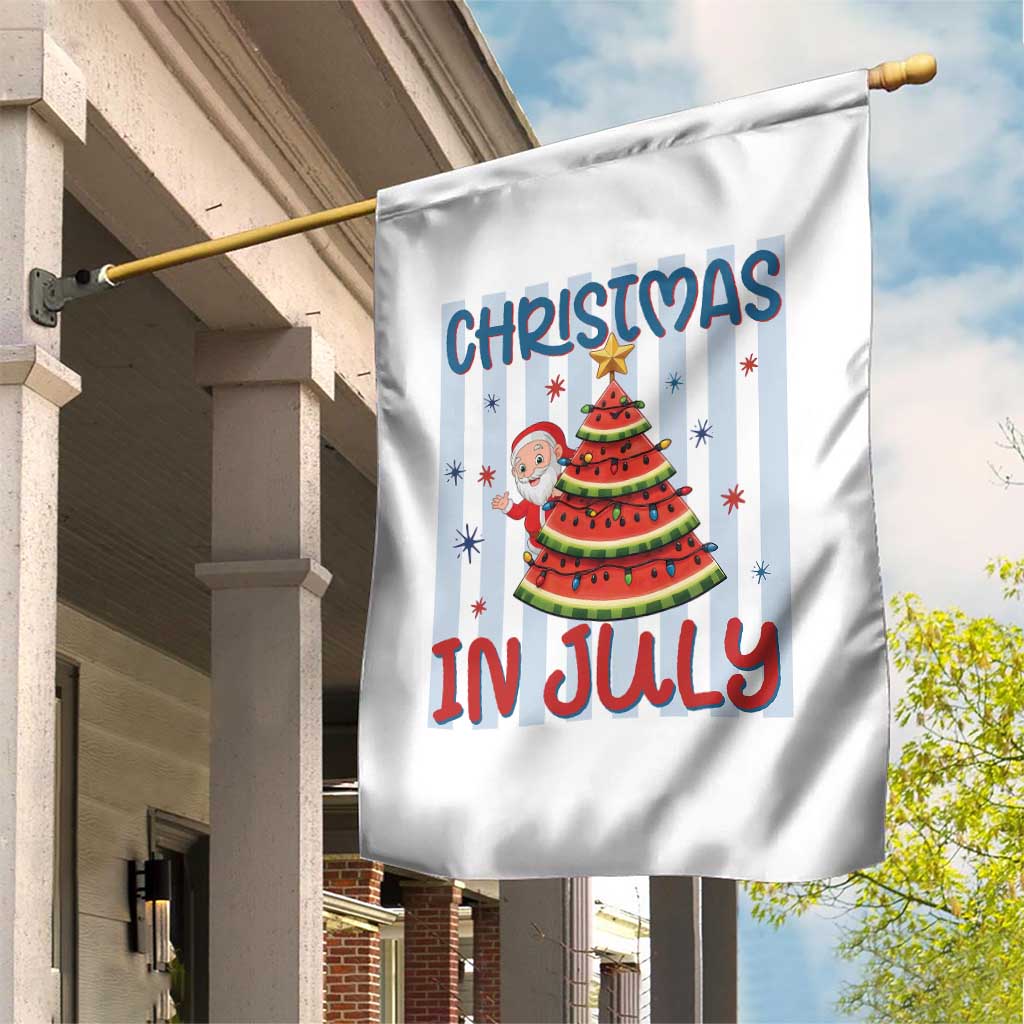 Funny Santa Christmas in July Garden Flag Melon Christmas Tree Summer TS14 Print Your Wear