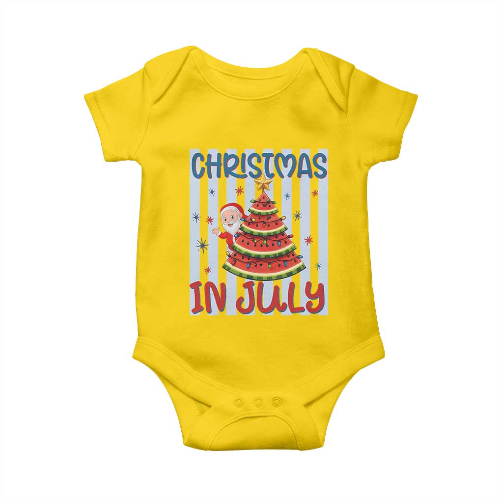 Funny Santa Christmas in July Baby Onesie Melon Christmas Tree Summer TS14 Daisy Print Your Wear