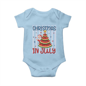 Funny Santa Christmas in July Baby Onesie Melon Christmas Tree Summer TS14 Light Blue Print Your Wear