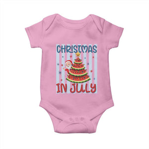 Funny Santa Christmas in July Baby Onesie Melon Christmas Tree Summer TS14 Light Pink Print Your Wear