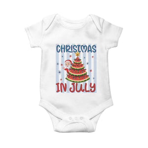 Funny Santa Christmas in July Baby Onesie Melon Christmas Tree Summer TS14 White Print Your Wear