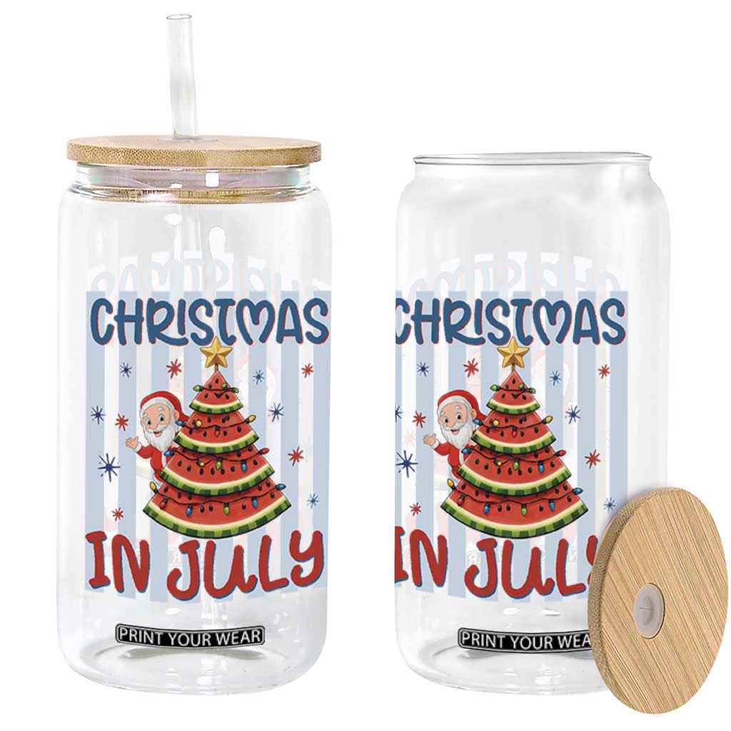 Funny Santa Christmas in July Glass Can Melon Christmas Tree Summer TS14 Print Your Wear
