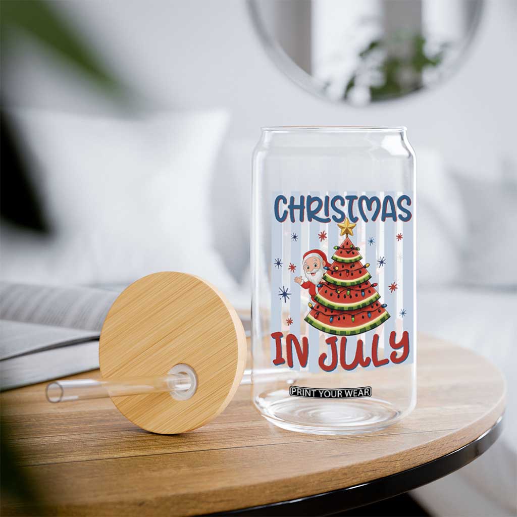 Funny Santa Christmas in July Glass Can Melon Christmas Tree Summer TS14 Print Your Wear