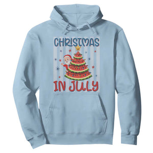 Funny Santa Christmas in July Hoodie Melon Christmas Tree Summer TS14 Light Blue Print Your Wear