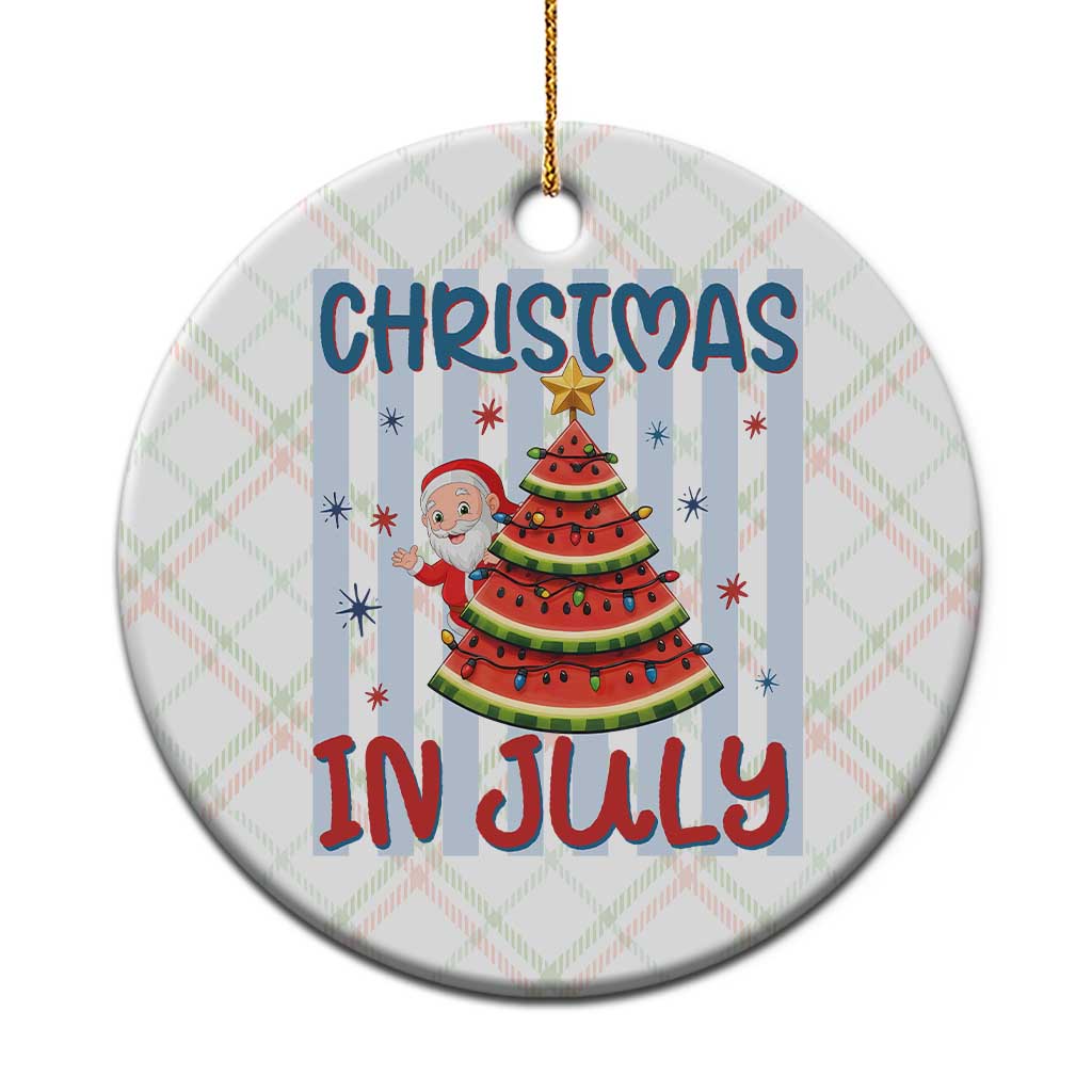 Funny Santa Christmas in July Ceramic Ornament Melon Christmas Tree Summer TS14 1pc Christmas Plaid Print Your Wear