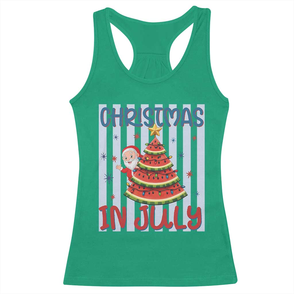 Funny Santa Christmas in July Racerback Tank Top Melon Christmas Tree Summer TS14 Irish Green Print Your Wear