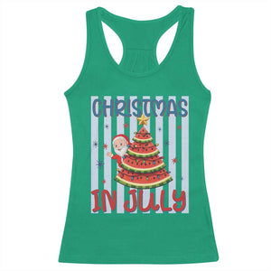 Funny Santa Christmas in July Racerback Tank Top Melon Christmas Tree Summer TS14 Irish Green Print Your Wear
