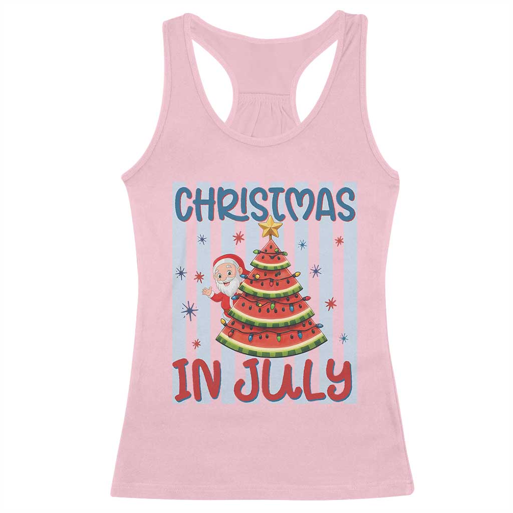 Funny Santa Christmas in July Racerback Tank Top Melon Christmas Tree Summer TS14 Light Pink Print Your Wear
