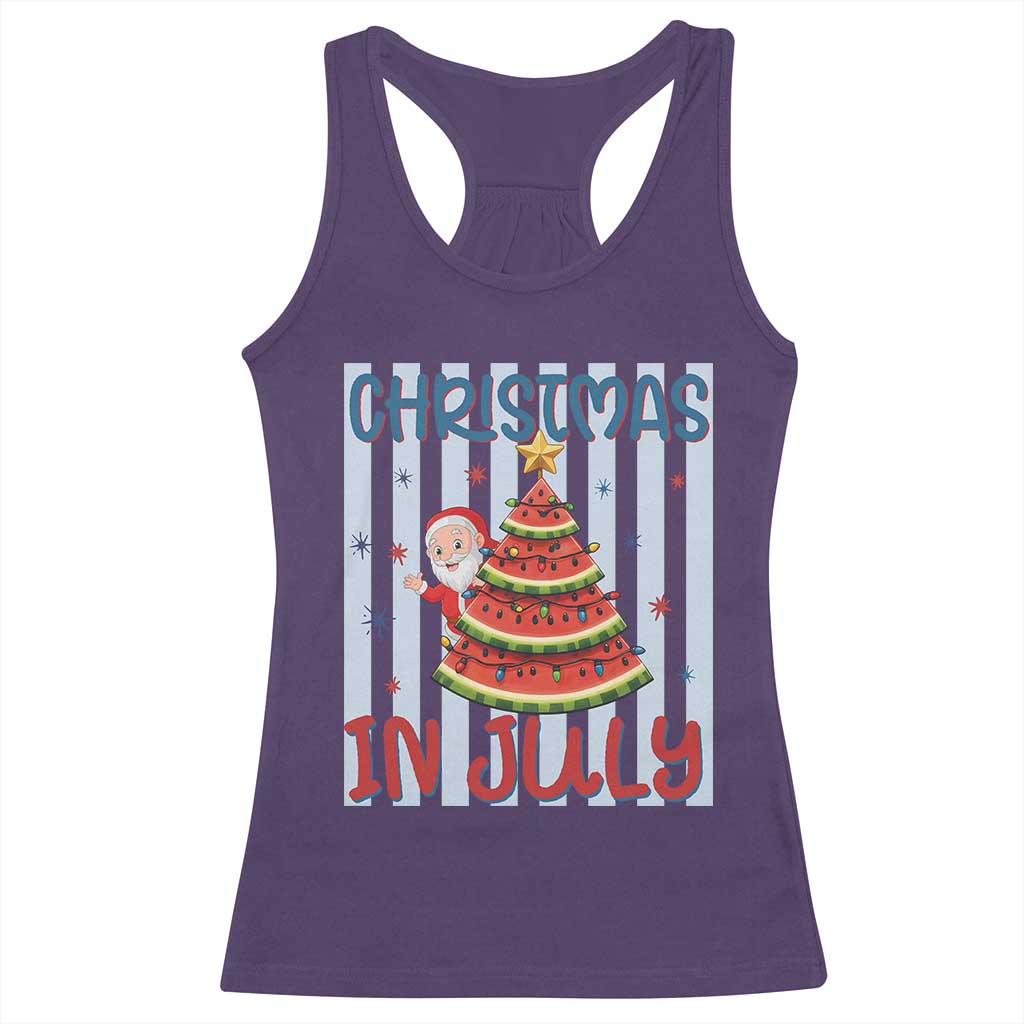 Funny Santa Christmas in July Racerback Tank Top Melon Christmas Tree Summer TS14 Purple Print Your Wear