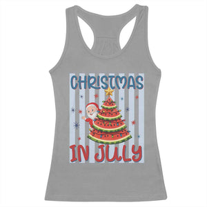 Funny Santa Christmas in July Racerback Tank Top Melon Christmas Tree Summer TS14 Sport Gray Print Your Wear
