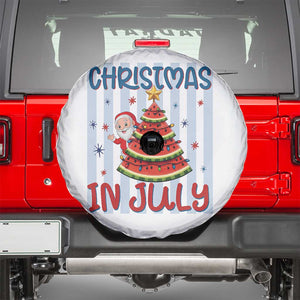 Funny Santa Christmas in July Spare Tire Cover Melon Christmas Tree Summer TS14 White Print Your Wear