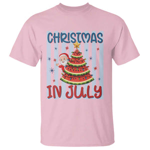 Funny Santa Christmas in July T Shirt Melon Christmas Tree Summer TS14 Light Pink Print Your Wear
