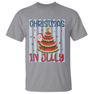 Funny Santa Christmas in July T Shirt Melon Christmas Tree Summer TS14 Sport Gray Print Your Wear