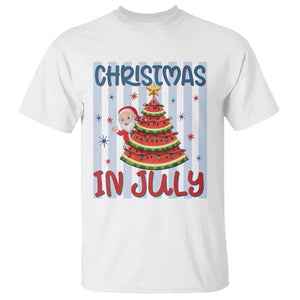 Funny Santa Christmas in July T Shirt Melon Christmas Tree Summer TS14 White Print Your Wear