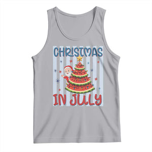 Funny Santa Christmas in July Tank Top Melon Christmas Tree Summer TS14 Athletic Heather Print Your Wear