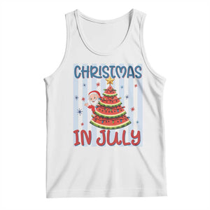 Funny Santa Christmas in July Tank Top Melon Christmas Tree Summer TS14 White Print Your Wear