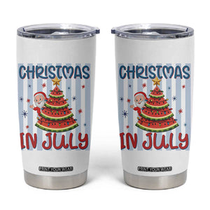 Funny Santa Christmas in July Tumbler Cup Melon Christmas Tree Summer TS14 White Print Your Wear