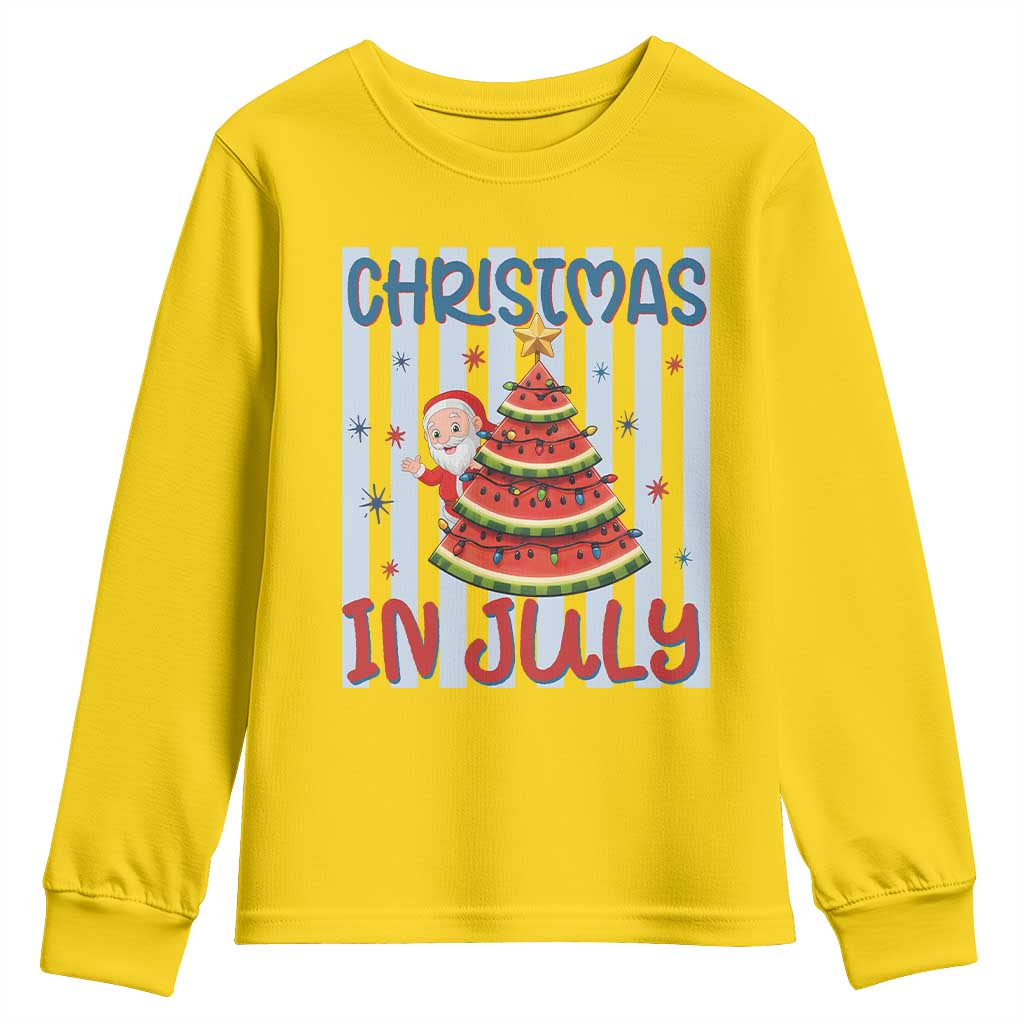 Funny Santa Christmas in July Youth Sweatshirt Melon Christmas Tree Summer TS14 Daisy Print Your Wear