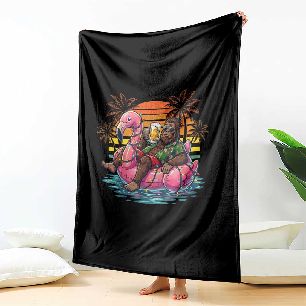 Funny Bigfoot Drinking Beer Christmas in July Throw Blanket TS14 Print Your Wear