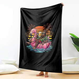 Funny Bigfoot Drinking Beer Christmas in July Throw Blanket TS14 Print Your Wear