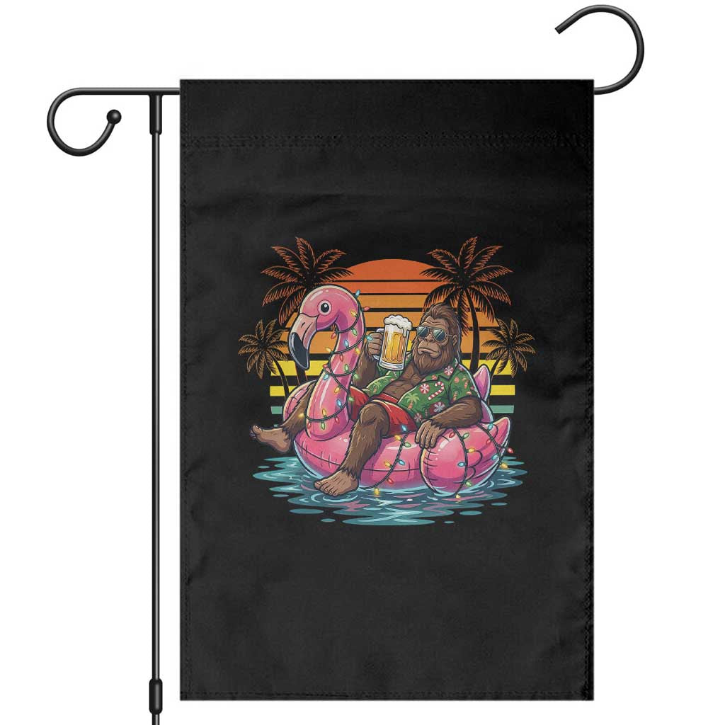 Funny Bigfoot Drinking Beer Christmas in July Garden Flag TS14 Black Print Your Wear