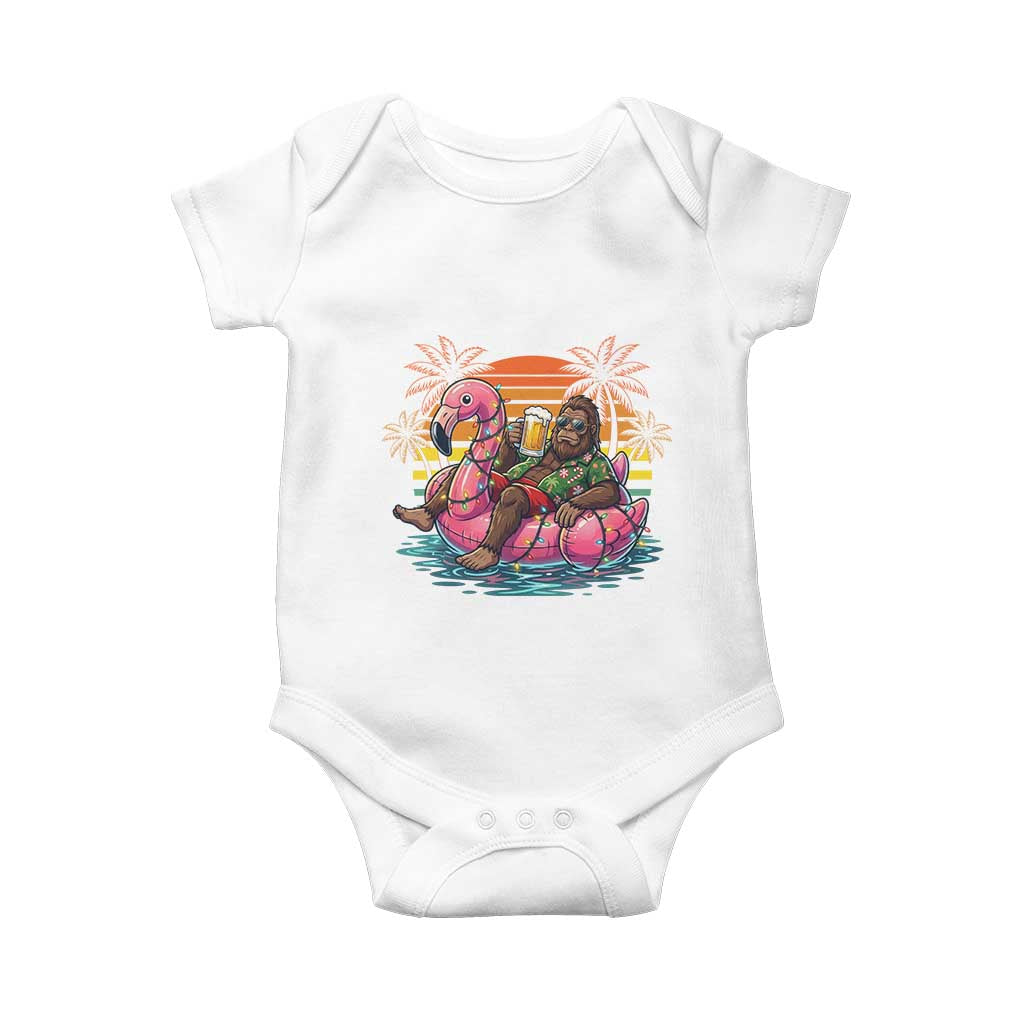 Funny Bigfoot Drinking Beer Christmas in July Baby Onesie TS14 White Print Your Wear