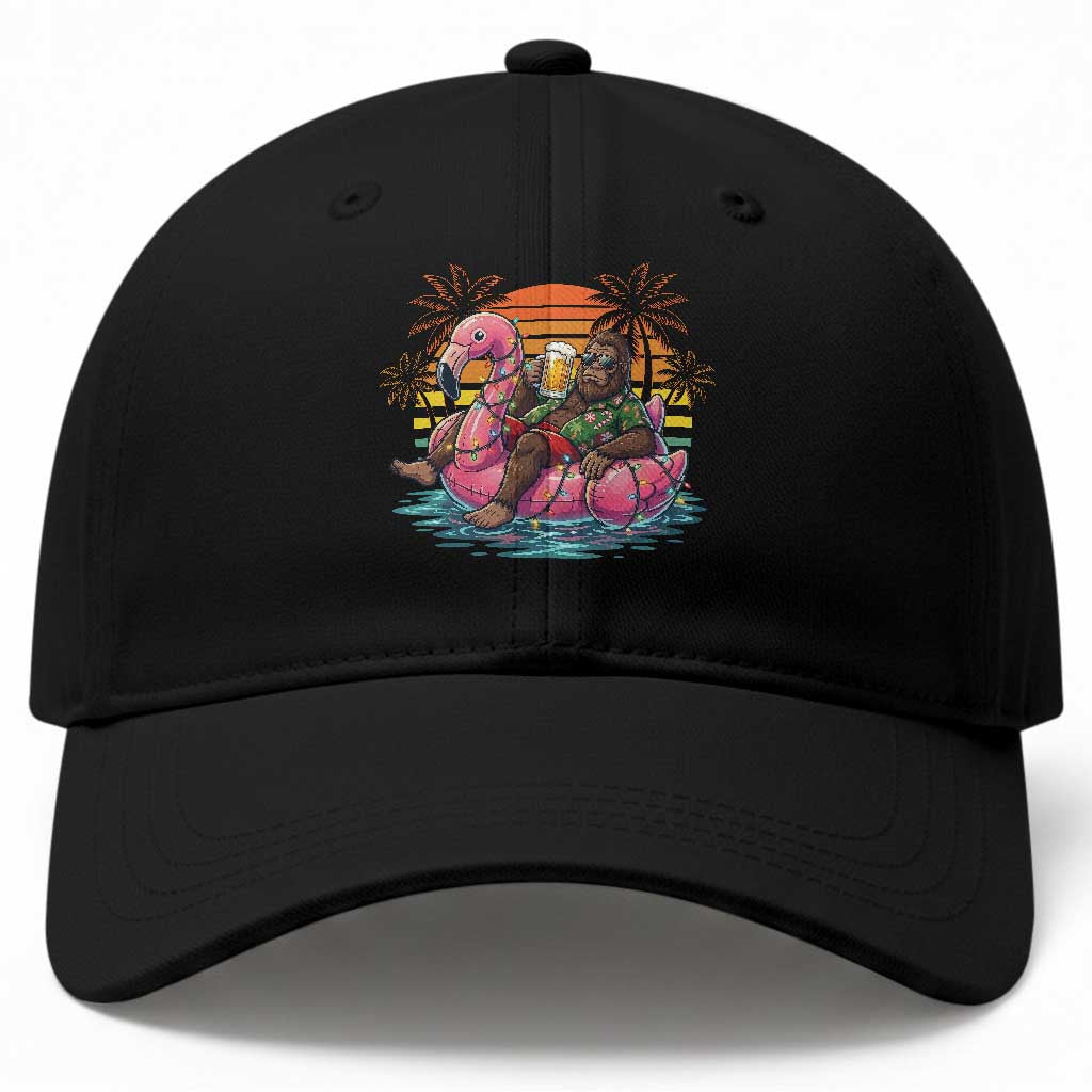 Funny Bigfoot Drinking Beer Christmas in July Baseball Cap TS14 Print Your Wear