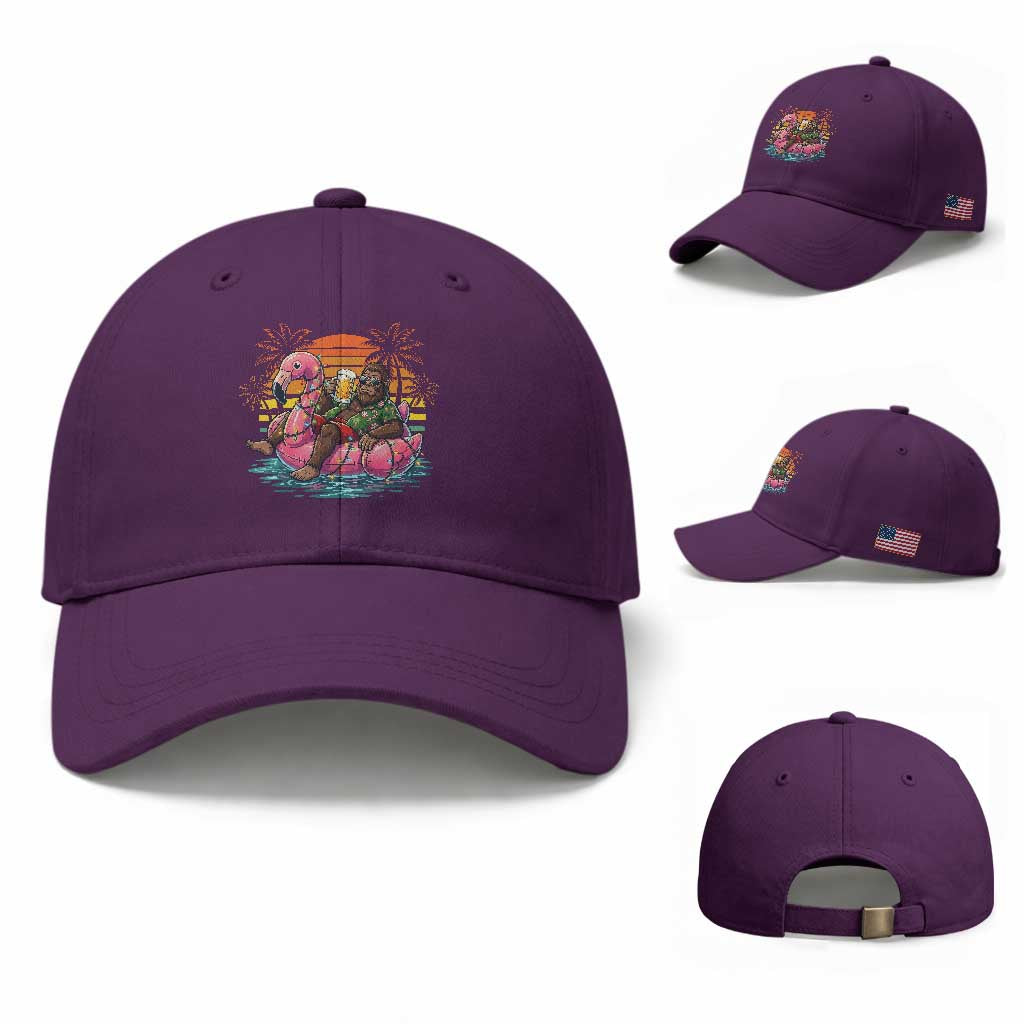 Funny Bigfoot Drinking Beer Christmas in July Baseball Cap TS14 Baseball Cap Universal Fit Purple Print Your Wear