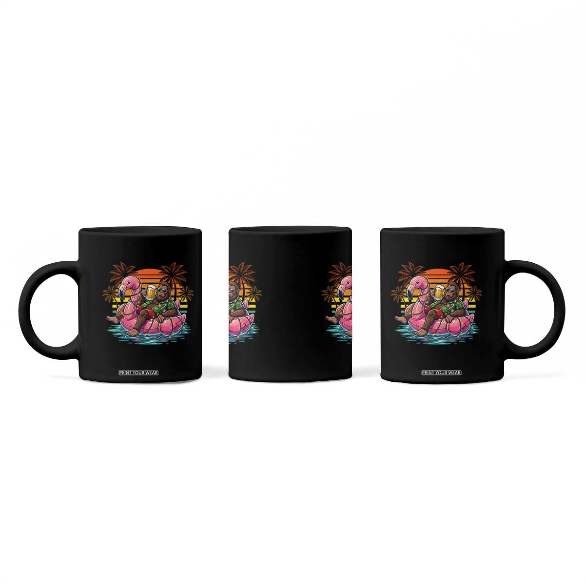 Funny Bigfoot Drinking Beer Christmas in July Coffee Mug TS14 Print Your Wear