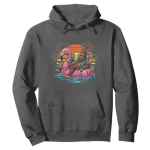 Funny Bigfoot Drinking Beer Christmas in July Hoodie TS14 Dark Heather Print Your Wear