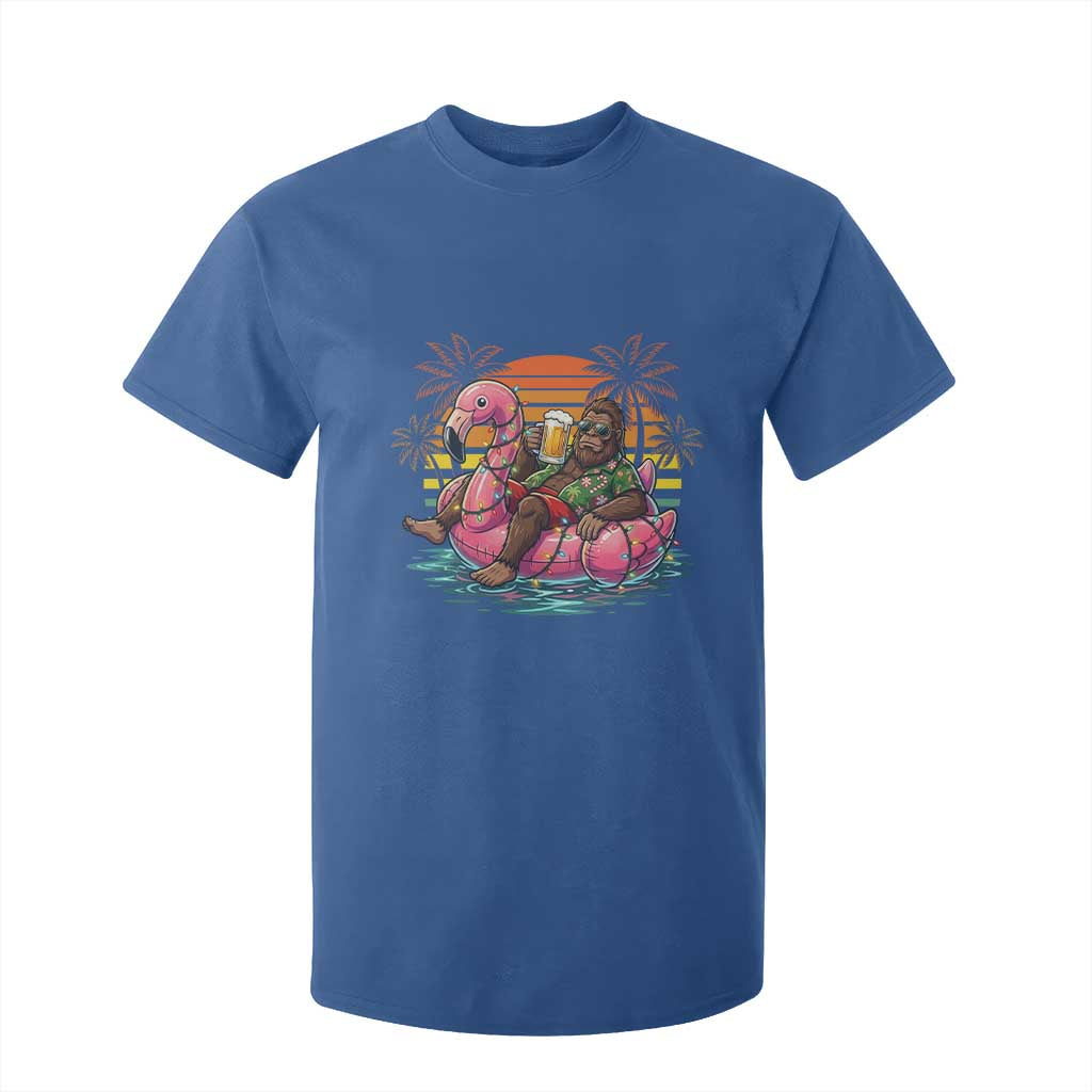 Funny Bigfoot Drinking Beer Christmas in July T Shirt For Kid TS14 Royal Blue Print Your Wear