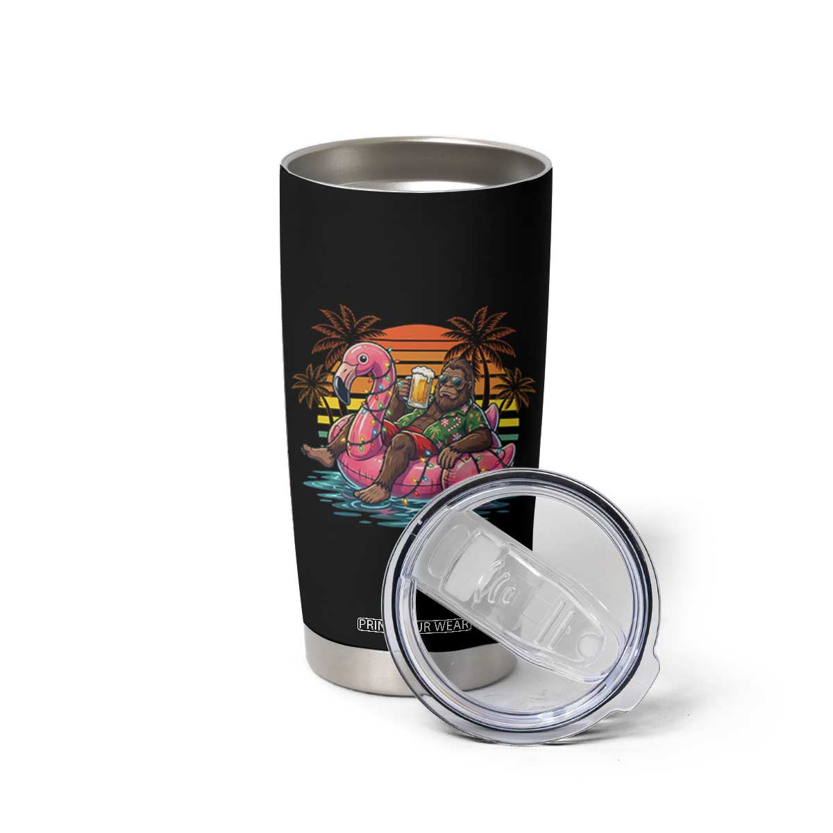 Funny Bigfoot Drinking Beer Christmas in July Tumbler Cup TS14 Print Your Wear
