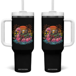 Funny Bigfoot Drinking Beer Christmas in July Tumbler With Handle TS14 One Size: 40 oz Black Print Your Wear