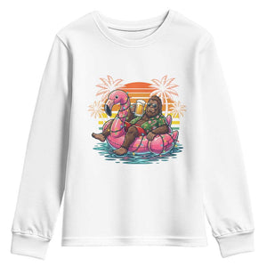 Funny Bigfoot Drinking Beer Christmas in July Youth Sweatshirt TS14 White Print Your Wear