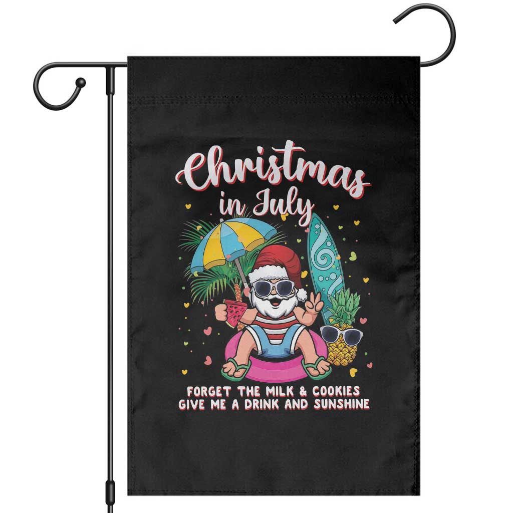 Christmas in July Santa Garden Flag Palm Tree Beach Summer Hawaii TS14 Black Print Your Wear