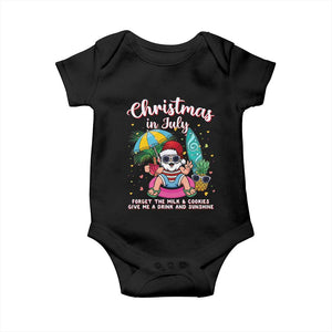 Christmas in July Santa Baby Onesie Palm Tree Beach Summer Hawaii TS14 Black Print Your Wear