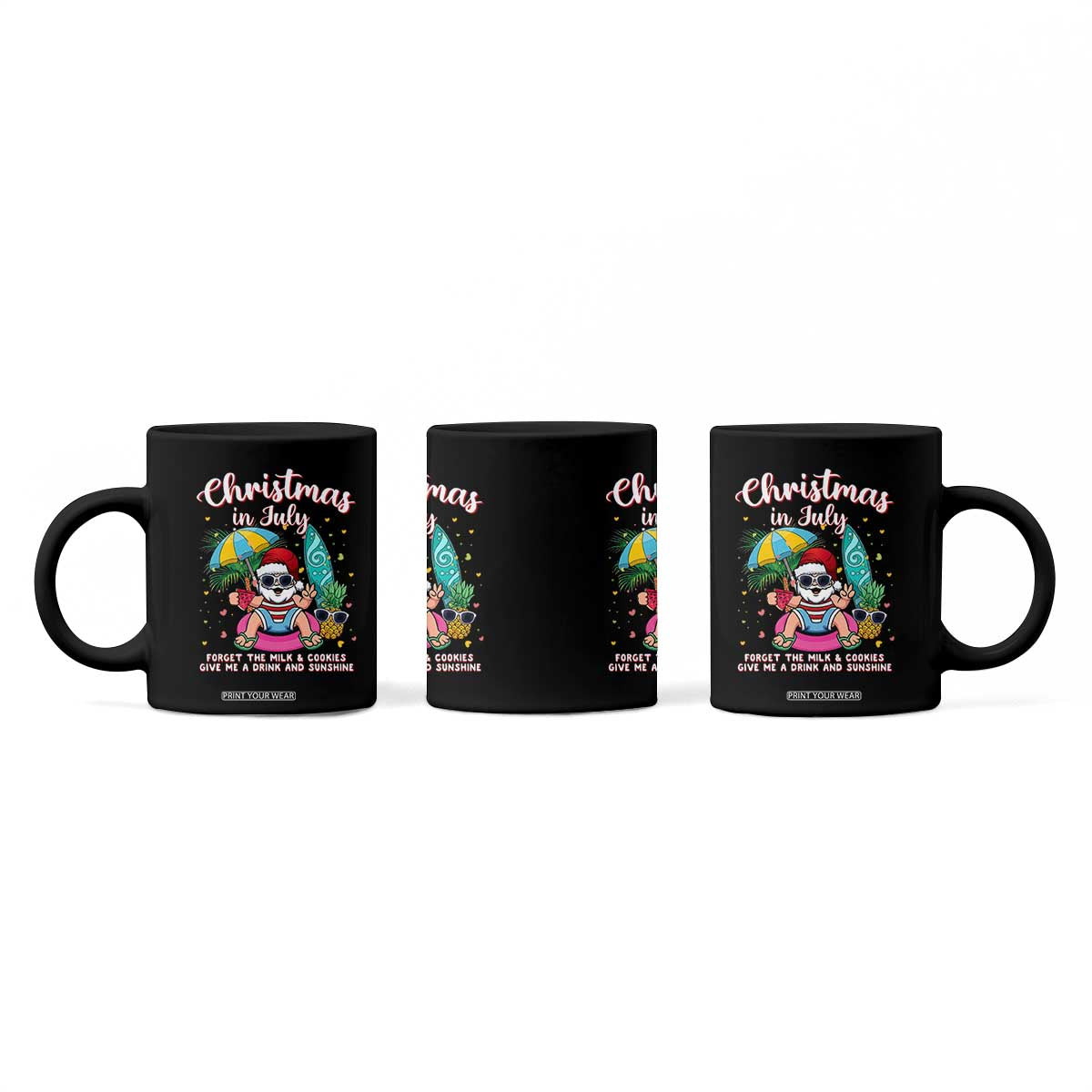 Christmas in July Santa Coffee Mug Palm Tree Beach Summer Hawaii TS14 Print Your Wear