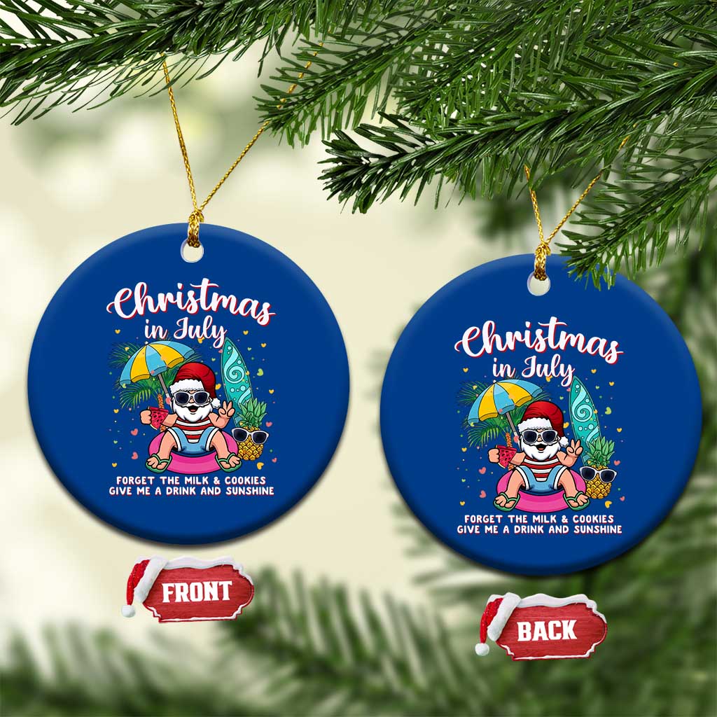 Christmas in July Santa Ceramic Ornament Palm Tree Beach Summer Hawaii TS14 1pc Blue Print Your Wear