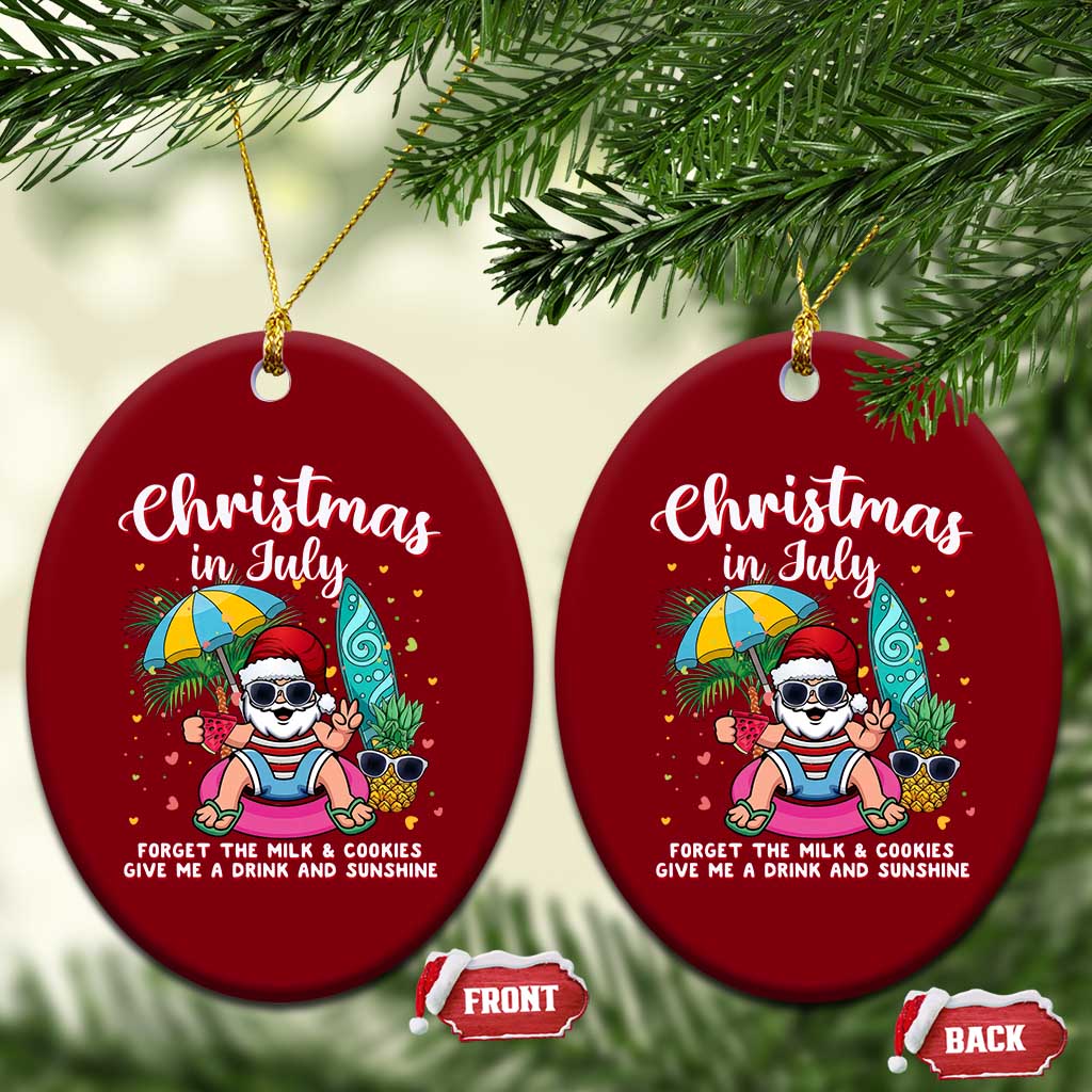 Christmas in July Santa Ceramic Ornament Palm Tree Beach Summer Hawaii TS14 Print Your Wear