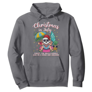 Christmas in July Santa Hoodie Palm Tree Beach Summer Hawaii TS14 Charcoal Print Your Wear
