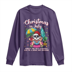 Christmas in July Santa Long Sleeve Shirt Palm Tree Beach Summer Hawaii TS14 Purple Print Your Wear
