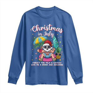 Christmas in July Santa Long Sleeve Shirt Palm Tree Beach Summer Hawaii TS14 Royal Blue Print Your Wear